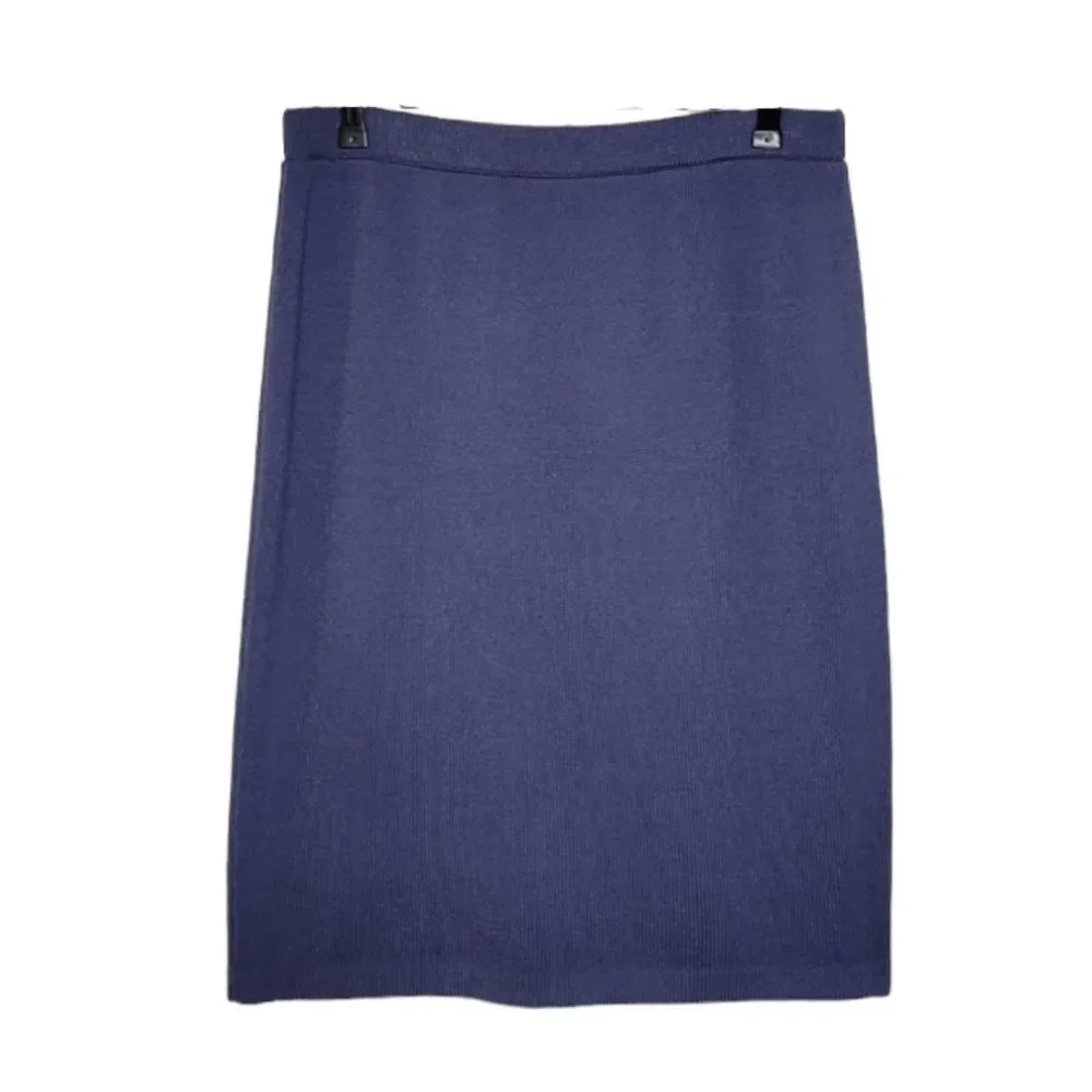 St. John Evening Blue/Gray Knit Pencil Skirt Size 10